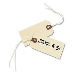 Avery Strung Shipping Tags, 11.5 pt. Stock, 3.75 x 1.88, Manila, 1,000/Box (12503)