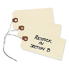 Avery Double Wired Shipping Tags, 11.5 pt. Stock, 4.75 x 2.38, Manila, 1,000/Box (12605)