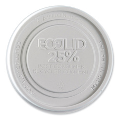 Eco-Products Evolution World EcoLid 25% Recycled Food Container Lid, Fits 12 to 32 oz Containers, White, Plastic, 500/Carton (EPBRSCLIDL)
