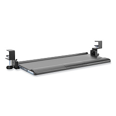 Kantek Desk Clamp Five-Position Tilting Keyboard Tray, 26.8" x 11.1, Black (KT175)