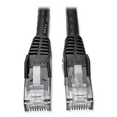 Tripp Lite CAT6 Gigabit Snagless Molded Patch Cable, 1 ft, Black (N201001BK)