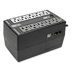 Tripp Lite Internet Office Ultra-Compact Desktop Standby UPS, USB, 10 Outlets, 550 VA, 420 J (INTERNET550U)