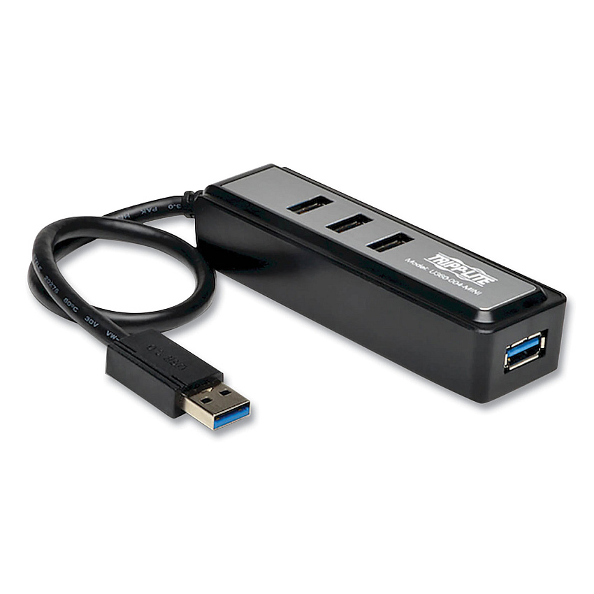 Tripp Lite 4-Port USB 3.0 SuperSpeed Hub, Black (U360004MINI)