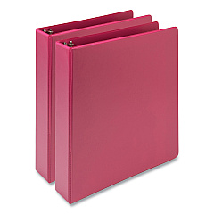 Samsill Earth's Choice Plant-Based Economy Round Ring View Binders, 3 Rings, 1.5" Capacity, 11 x 8.5, Pink, 2/Pack (MP286576)
