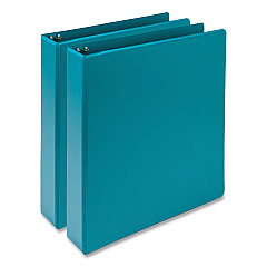 Samsill Earth's Choice Plant-Based Economy Round Ring View Binders, 3 Rings, 1.5" Capacity, 11 x 8.5, Teal, 2/Pack (MP286577)