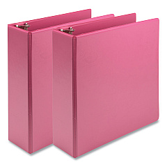 Samsill Earth's Choice Plant-Based Economy Round Ring View Binders, 3 Rings, 3" Capacity, 11 x 8.5, Pink, 2/Pack (U86876)