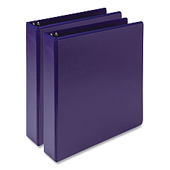 Samsill Earth's Choice Plant-Based Economy Round Ring View Binders, 3 Rings, 1.5" Capacity, 11 x 8.5, Purple, 2/Pack (MP286508)