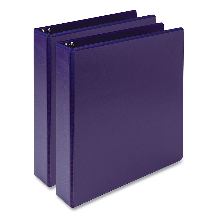 Samsill Earth's Choice Plant-Based Economy Round Ring View Binders, 3 Rings, 1.5" Capacity, 11 x 8.5, Purple, 2/Pack (MP286508)
