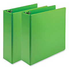 Samsill Earth's Choice Plant-Based Economy Round Ring View Binders, 3 Rings, 3" Capacity, 11 x 8.5, Lime, 2/Pack (U86878)