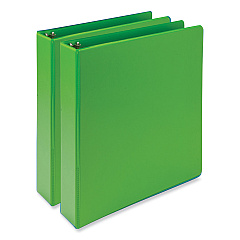 Samsill Earth's Choice Plant-Based Economy Round Ring View Binders, 3 Rings, 1.5" Capacity, 11 x 8.5, Lime, 2/Pack (MP286578)