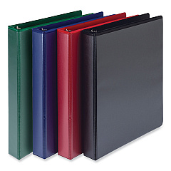 Samsill Durable D-Ring View Binders, 3 Rings, 1" Capacity, 11 x 8.5, Black/Blue/Green/Red, 4/Pack (MP46409)