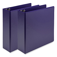Samsill Earth's Choice Plant-Based Economy Round Ring View Binders, 3 Rings, 3" Capacity, 11 x 8.5, Purple, 2/Pack (U86808)
