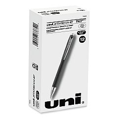 uni-ball Jetstream Retractable Ballpoint Pen, Bold 1 mm, Black Ink, Black Barrel (73832)