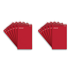 Universal Wirebound Memo Pad with Coil-Lock Wire Binding, Narrow Rule, Orange Cover, 50 White 3 x 5 Sheets, 12/Pack (UNV20435)