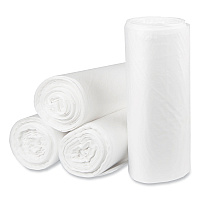 Pitt Plastics Eco Strong Plus Can Liners, 40 gal, 14 mic, 40" x 46", Natural, Perforated Roll, 250/Carton (PCRH404614N)