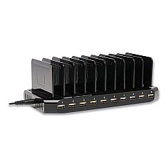 Tripp Lite Desktop Charging Station with Adjustable , 10 Devices, 9.4w x 4.7d x 1h, Black (U280010ST)