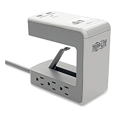 Tripp Lite Surge Protector, 6 AC Outlets/2 USB-A and 1 USB-C Ports, 8 ft Cord, 1,080 J, Gray (TLP648USBC)