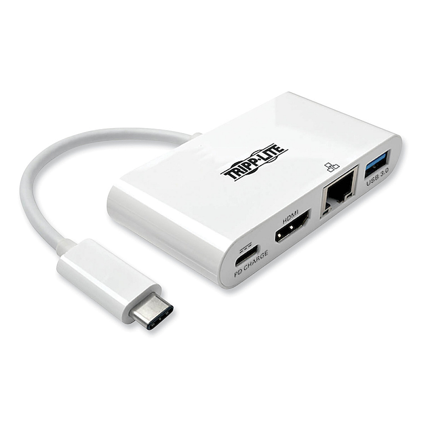 Tripp Lite USB 3.1 Gen 1 USB-C to HDMI Adapter, USB-A/USB-C PD Charging/Gigabit Ethernet (U44406NHGUC)