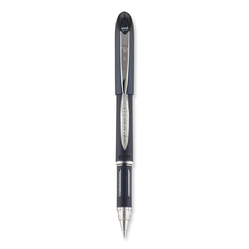 uni-ball Jetstream Ballpoint Pen, Stick, Fine 0.7 mm, Black Ink, Black Barrel (40173)