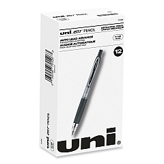 uni-ball 207 Mechanical Pencil, 0.7 mm, HB (#2), Black Lead, Black Barrel, Dozen (70126)