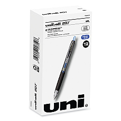 uni-ball 207 Signo Gel Ultra Micro Gel Pen, Retractable, Extra-Fine 0.38 mm, Blue Ink, Smoke Barrel (1790923)