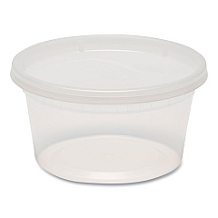 GEN Plastic Deli Container with Lid, 12 oz, Clear, Plastic, 240/Carton (GENDELI12OZ)