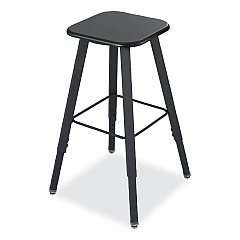 Safco AlphaBetter Adjustable-Height Student Stool, Backless, Supports Up to 250 lb, 35.5" Seat Height, Black (1205BL)
