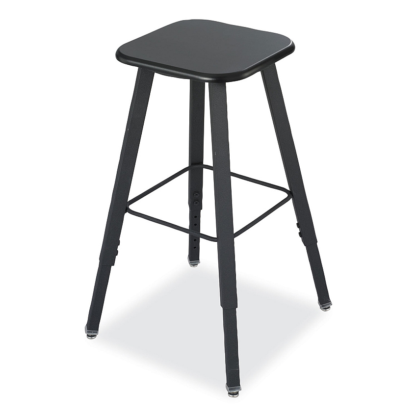 Safco AlphaBetter Adjustable-Height Student Stool, Backless, Supports Up to 250 lb, 35.5" Seat Height, Black (1205BL)