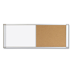MasterVision Combo Cubicle Workstation Dry Erase/Cork Board, 36x18, Silver Frame (XA10003700)