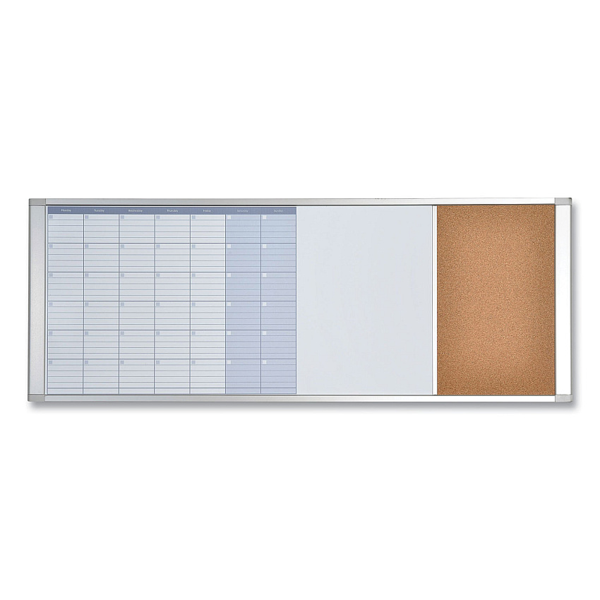 MasterVision Magnetic Calendar Combo Board, 48 x 18, Aluminum Frame (XA429993700)