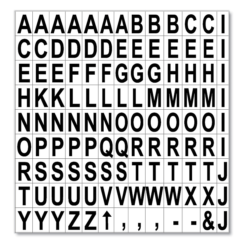 MasterVision Interchangeable Magnetic Board Accessories, Letters, Black, 3/4"h (KT2220)