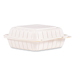 Dart Hinged Lid Containers, Single Compartment, 8.25 x 8 x 3, White, Plastic, 150/Carton (85MFPPHT1R)