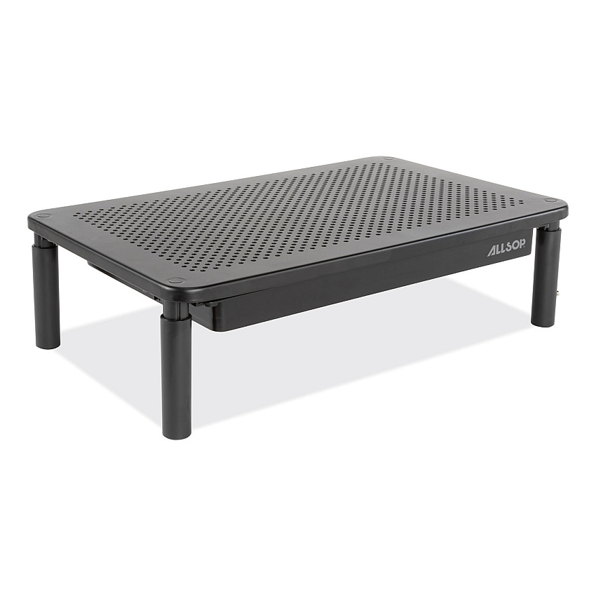 Allsop Metal Art Tri Level Stand, For 27" Monitors, 14.5" x 9.25" x 4.13" to 5.75", Black, Supports 30 lb (32545)