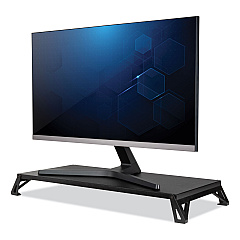 Allsop Lo Riser Monitor Stand, For 32" Monitors, 24" x 11" x 2" to 3", Black, Supports 30 lb (32511)