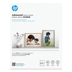 HP Advanced Photo Paper, 10.5 mil, 8 x 10, Glossy White, 25/Pack (6J777A)