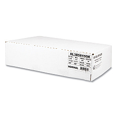 Inteplast Group Low-Density Commercial Can Liners, 60 gal, 1.5 mil, 38" x 58", Black, Interleaved Roll, 20 Bags/Roll, 5 Rolls/Carton (SL3858150K)