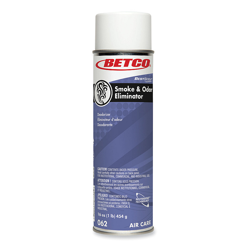 Betco BestScent Smoke and Odor Eliminator Aerosol, Fruit/Floral Scent, 16 oz Aerosol Can, 12/Carton (622300)