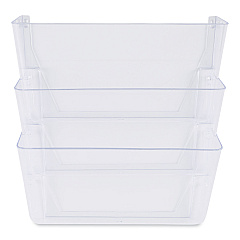 Universal Wall Files, 3 Sections, Letter Size, 13" x 4" x 14", Clear, 3/Set (UNV53682)