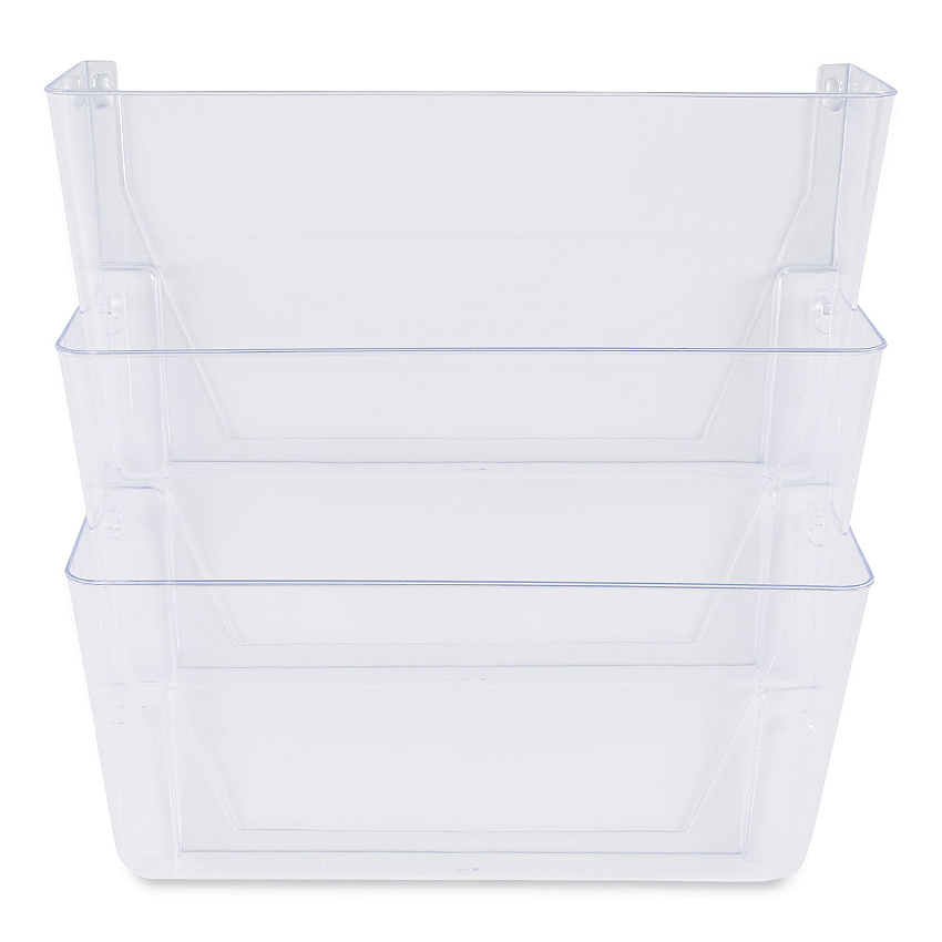 Universal Wall Files, 3 Sections, Letter Size, 13" x 4" x 14", Clear, 3/Set (UNV53682)