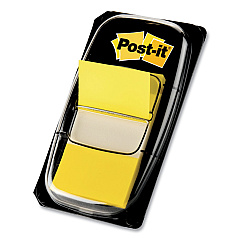 Post-it Flags Marking Page Flags in Dispensers, Yellow, 50 Flags/Dispenser, 12 Dispensers/Box (680YW12)