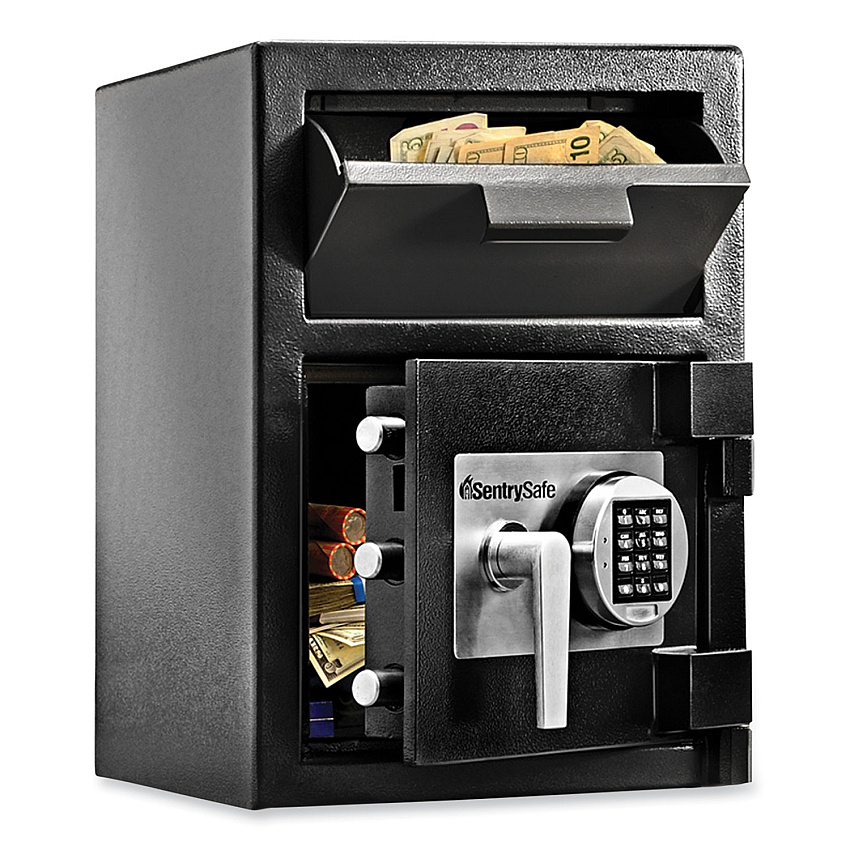 Sentry Safe Digital Depository Safe, Large, 0.94 cu ft, 14w x 15.6d x 20h, Black (DH074E)