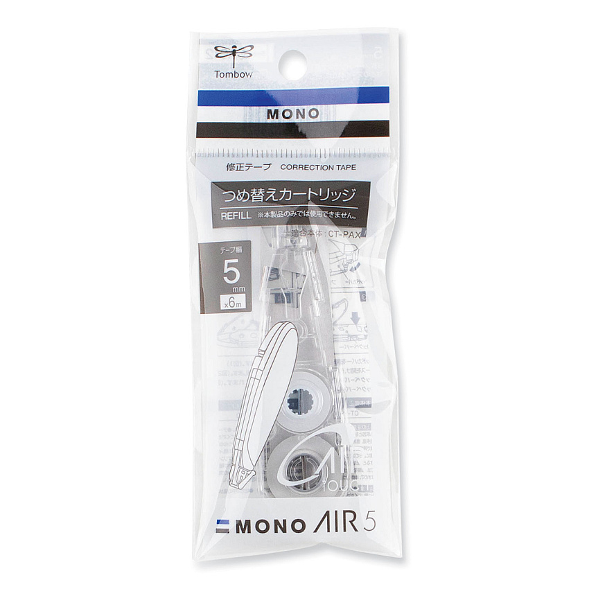 Tombow MONO Air Pen-Type Correction Tape, Refill, Clear Applicator, 0.19" x 236" (68697)