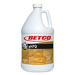 Betco pH7Q Dual Neutral Disinfectant Cleaner, Lemon Scent, 1 gal Bottle, 4/Carton (3160400)