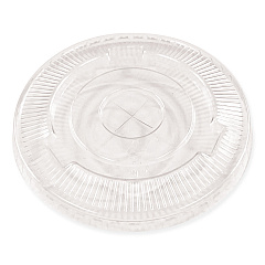 Boardwalk Crystal-Clear Cold Cup Straw-Slot Lids, Fits 9 oz Squat/12 oz PET Cups, 100/Pack (BWKPET912STRAPK)