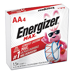 Energizer MAX AA Alkaline Batteries 1.5 V, 4/Pack (E91PK)