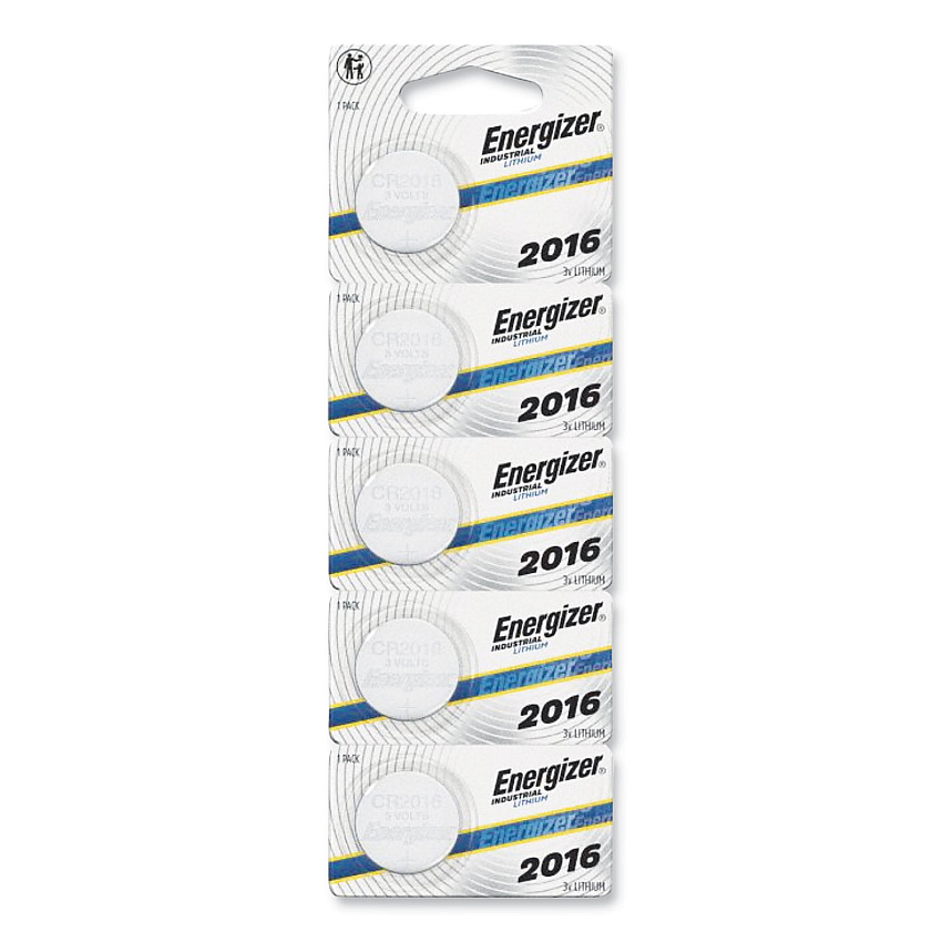 Energizer Industrial Lithium CR2016 Coin Battery with Tear-Strip Packaging, 3 V, 100/Box (ECRN2016)