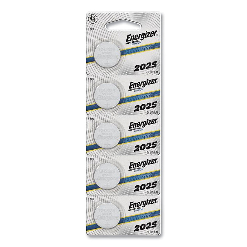 Energizer Industrial Lithium CR2025 Coin Battery with Tear-Strip Packaging, 3 V, 100/Box (ECRN2025)