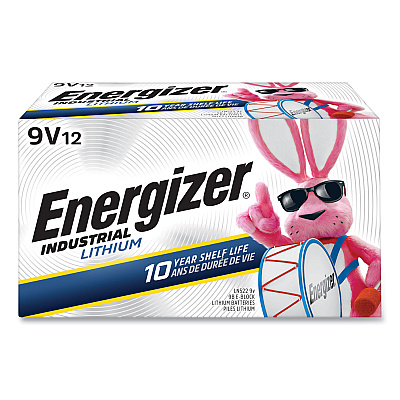 Energizer Industrial Lithium 9V Battery, 9 V, 12/Box (LN522)