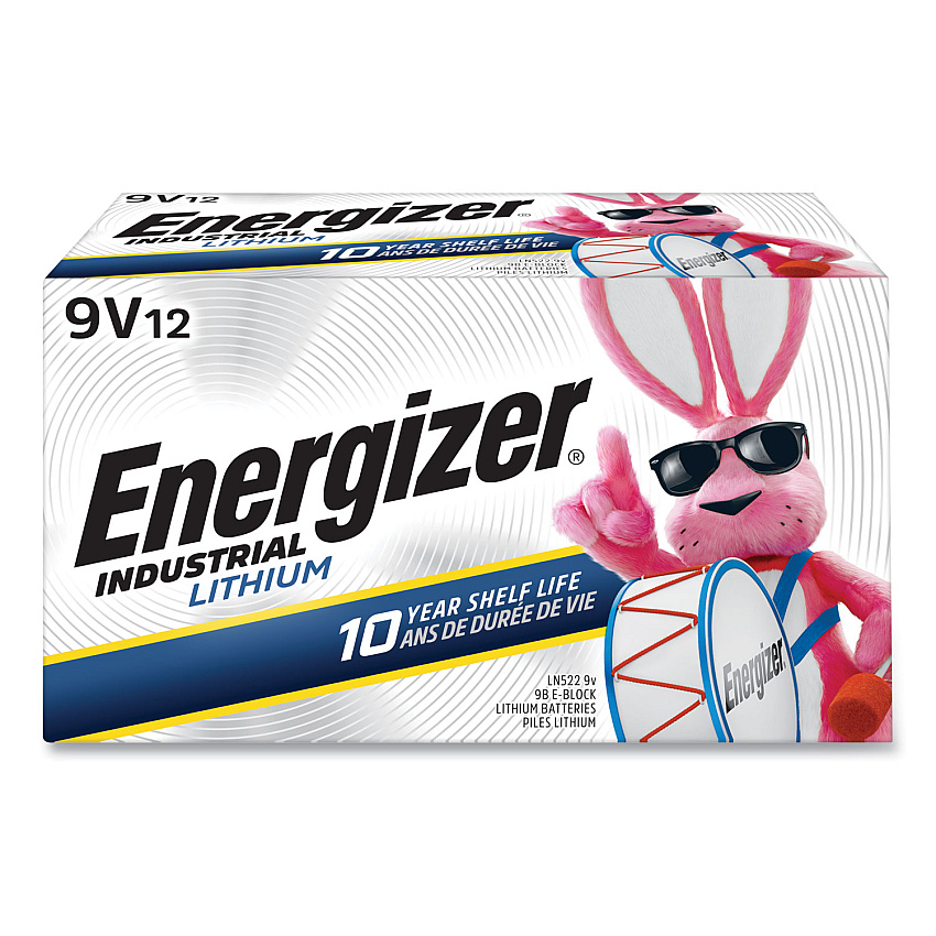 Energizer Industrial Lithium 9V Battery, 9 V, 12/Box (LN522)