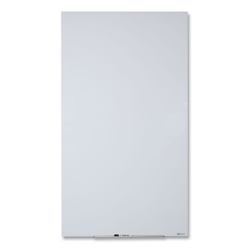 Quartet InvisaMount Vertical Magnetic Glass Dry-Erase Boards, 28 x 50, White Surface (Q012850IMW)